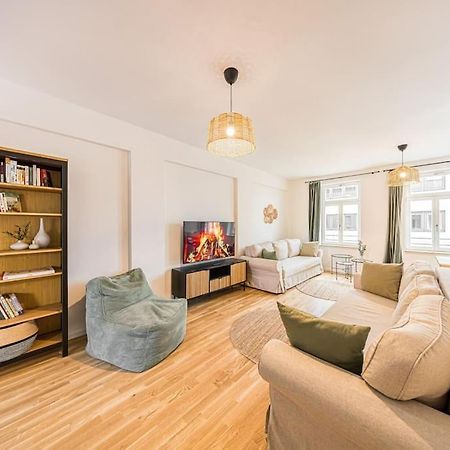 Stylisches Zentrales City-Apartment Mit 2 Balkonen Leipzig Eksteriør bilde