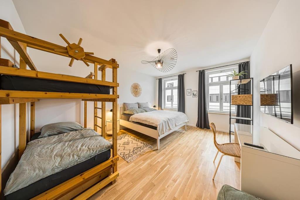 Stylisches Zentrales City-Apartment Mit 2 Balkonen Leipzig Eksteriør bilde
