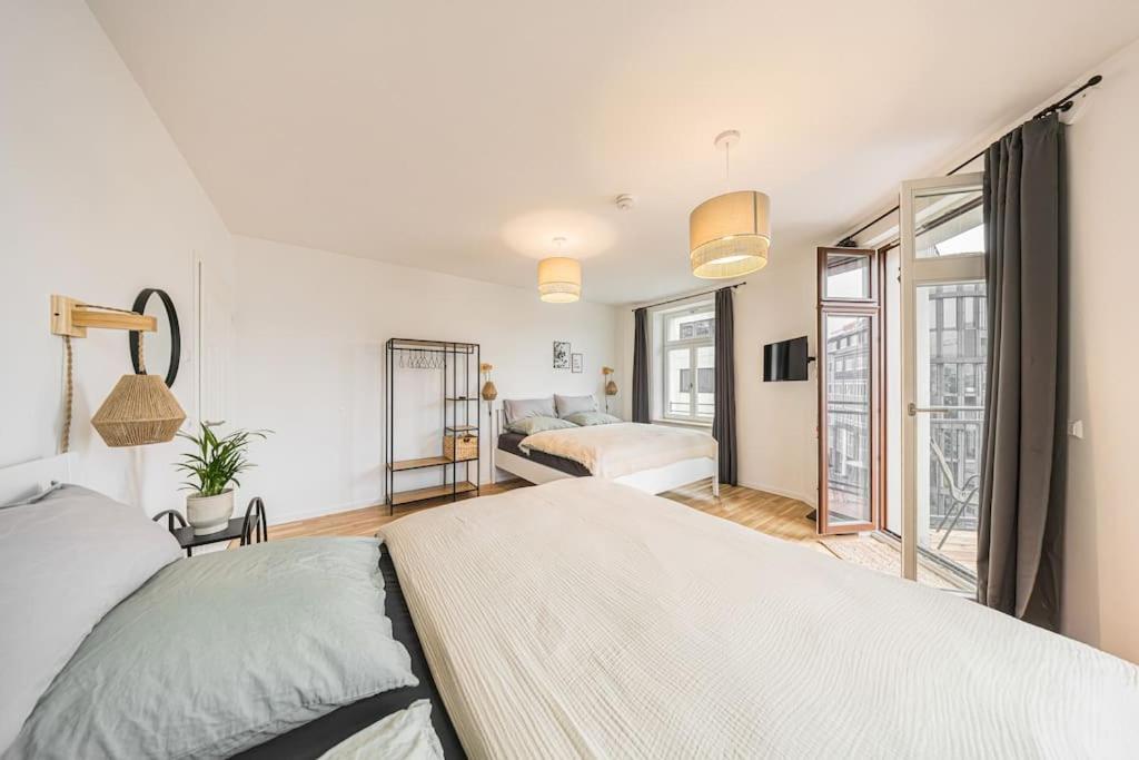Stylisches Zentrales City-Apartment Mit 2 Balkonen Leipzig Eksteriør bilde