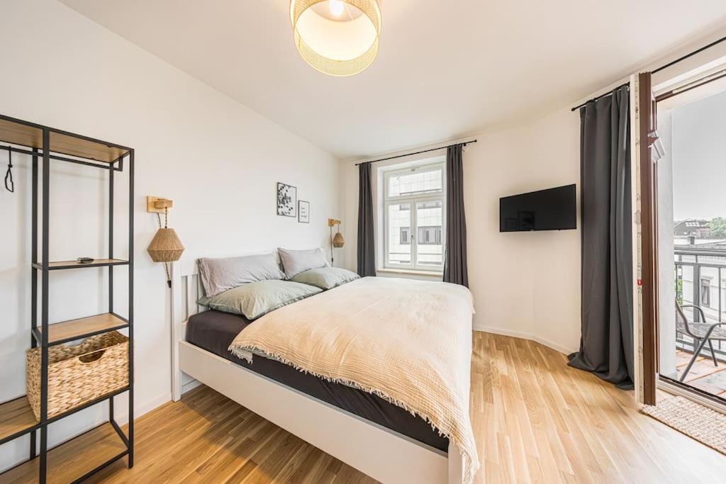 Stylisches Zentrales City-Apartment Mit 2 Balkonen Leipzig Eksteriør bilde