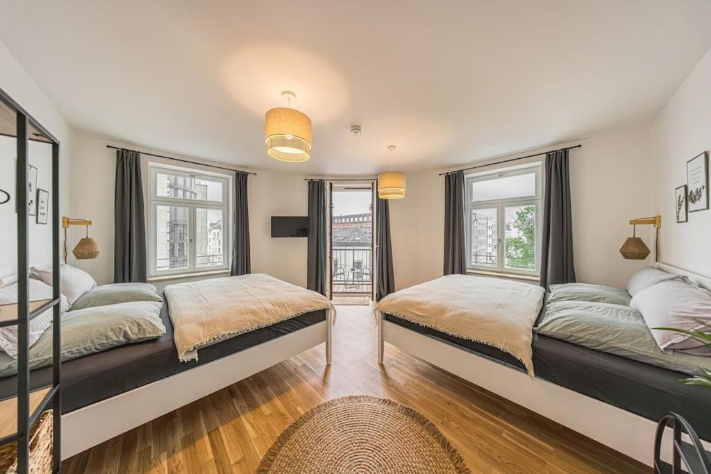 Stylisches Zentrales City-Apartment Mit 2 Balkonen Leipzig Eksteriør bilde