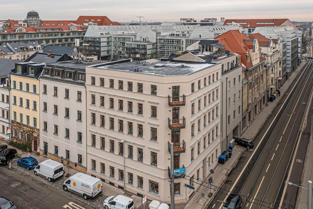Stylisches Zentrales City-Apartment Mit 2 Balkonen Leipzig Eksteriør bilde