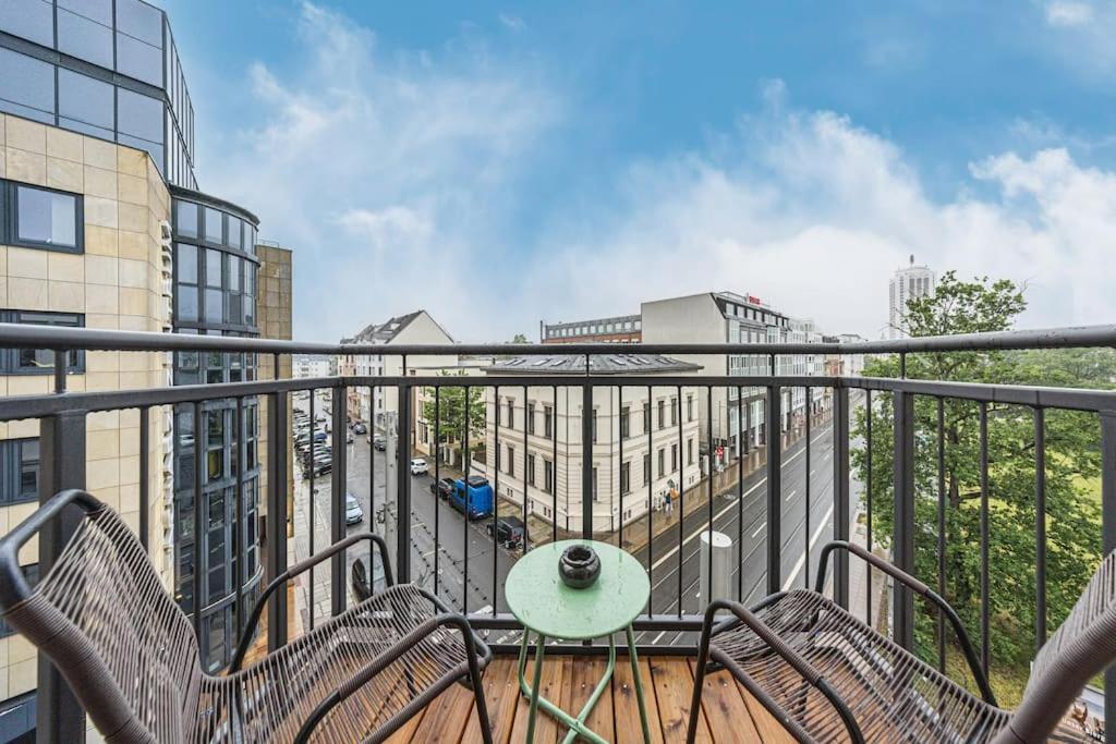 Stylisches Zentrales City-Apartment Mit 2 Balkonen Leipzig Eksteriør bilde